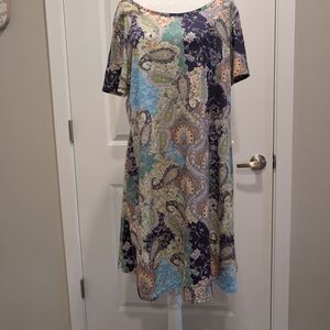 Colorful Paisley Print Swing Dress